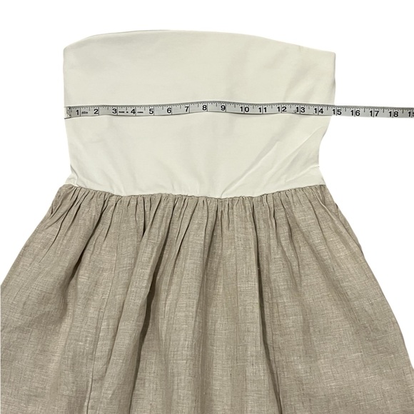 The Drop Women's Cream khaki Hellen Strapless Mixed Media Maxi Dress Medium - Picture 7 of 14